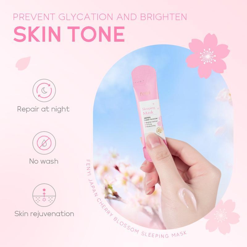 Cherry Blossom Hydrating Sleeping Gel Mask Individual Packet Packaging, Comfort Facial Gel Pores Cleaning Mud Mask, Summer Skin Care Products, Girls Skincare Products