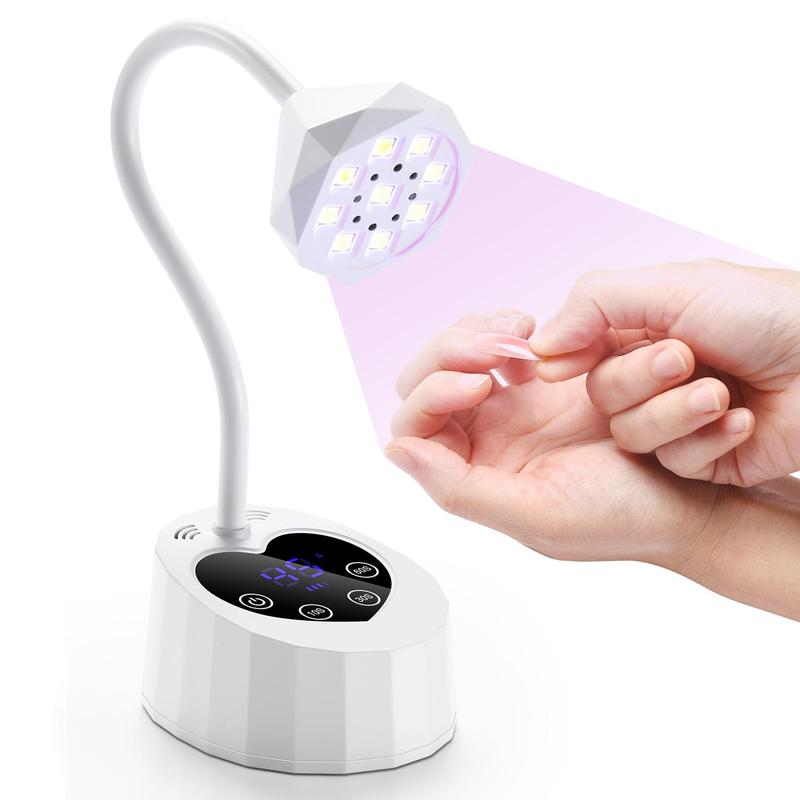 Nail Lamp, Cordless UV LED Nail Lamp, Auto Sensor with 4 Timers, Rechargeable Flash Cure Lamp with Love Base, Great for DIY Home & Salon Manicure, Christmas Gift