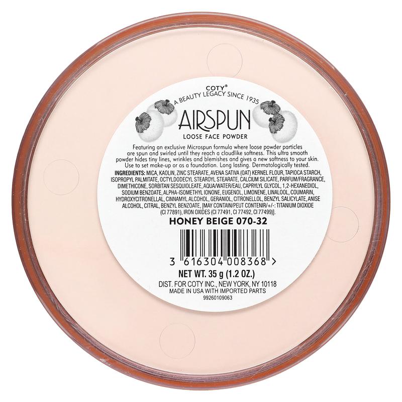 Airspun Loose Face Powder, Honey Beige 070-32, 1.2 oz (35 g)