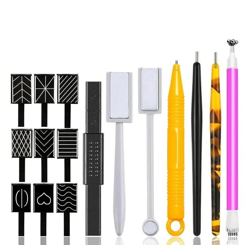 Double-ended Nail Art Tool Set, 16pcs set Professional Strip Nail Art Pen, Beauty & Personal Care Manicure Tool Set