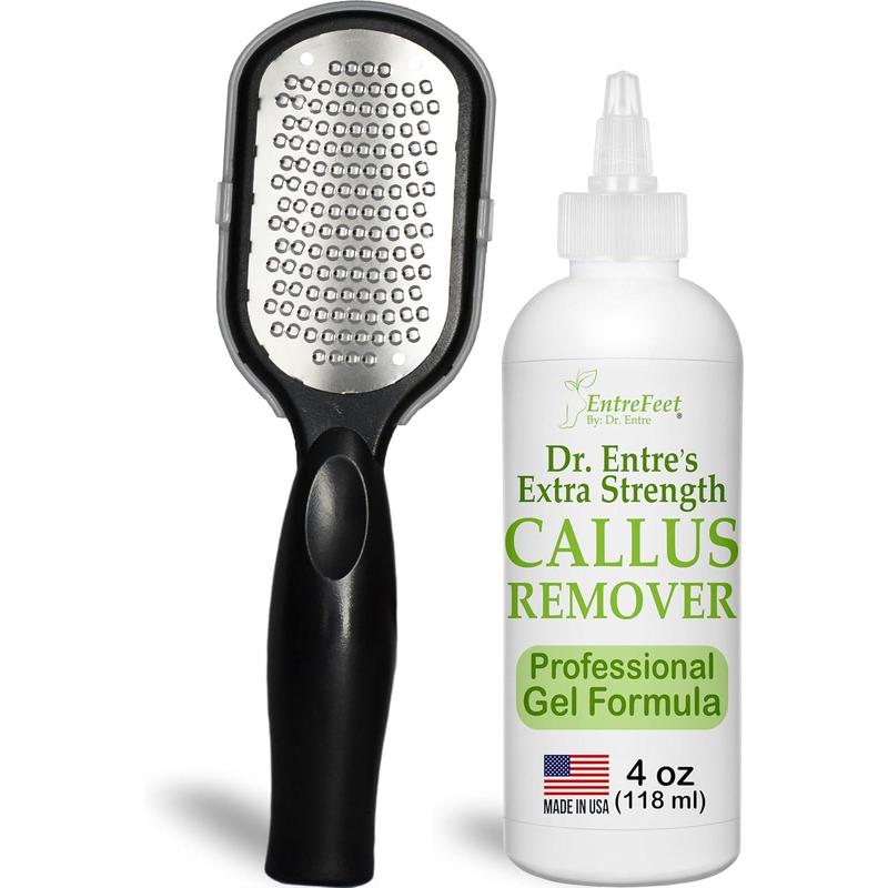 Callus Remover Gel & Foot File: Extra Strength Callus Remover for Feet, Foot Callus Remover Care, Pedicure Tools Supplies, Spa Kit, Dead Skin Scrubber, 4 oz