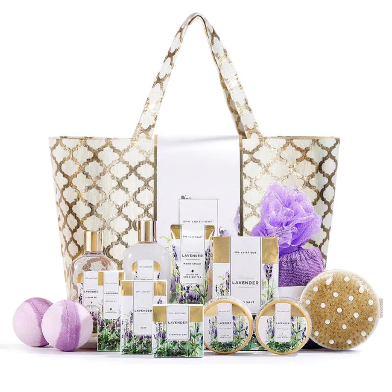 Lavender Fashion Bath Set Tote Sunflower Seed Oil Vitamin E Shower Set Mother's Day Gift Home Spa Gift Set