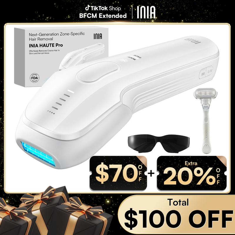 [Christmas Gift Exclusive] INIA HAUTE Pro ComfortTouch Ice-Cooling Precision IPL Hair Removal Device, 2-Year Warranty, FDA Cleared, Perfect Gift Season Pick, Christmas Gift