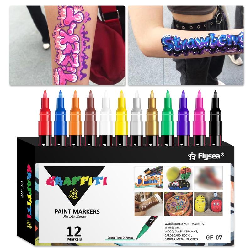 12pcs set Body Paint Marker Pen, Face Body Art Temporary Tattoo Drawing Pen, Party Supplies