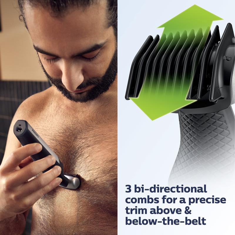 Philips Norelco Bodygroom Series 5000 Showerproof Body & Manscaping Trimmer for Men with Back Attachment, BG5025 40