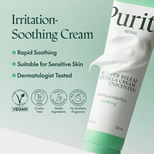 [Purito Seoul Official] Wonder Releaf Centella Cream Unscented Moisturizers Skincare_Vegan & Cruelty Free