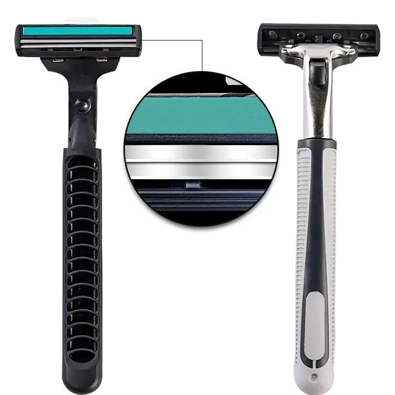 Manual Classic Razor, 1 Set Retro Wet Shaving Twin Bladed Safety Razor, Stainless Steel Blade Beard Shaver, Blade Razors with Handle for Shaving