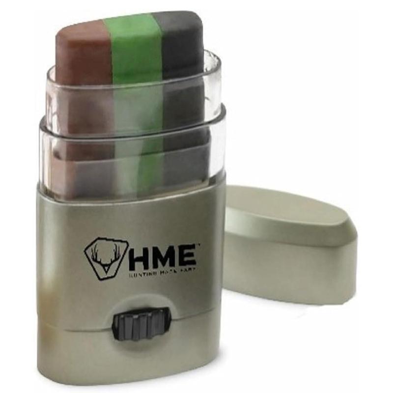 HME 3 Color Camo Face Paint Mess-Free Application Stick for Hunting - Long-Lasting Concealment Makeup - Cosmetic