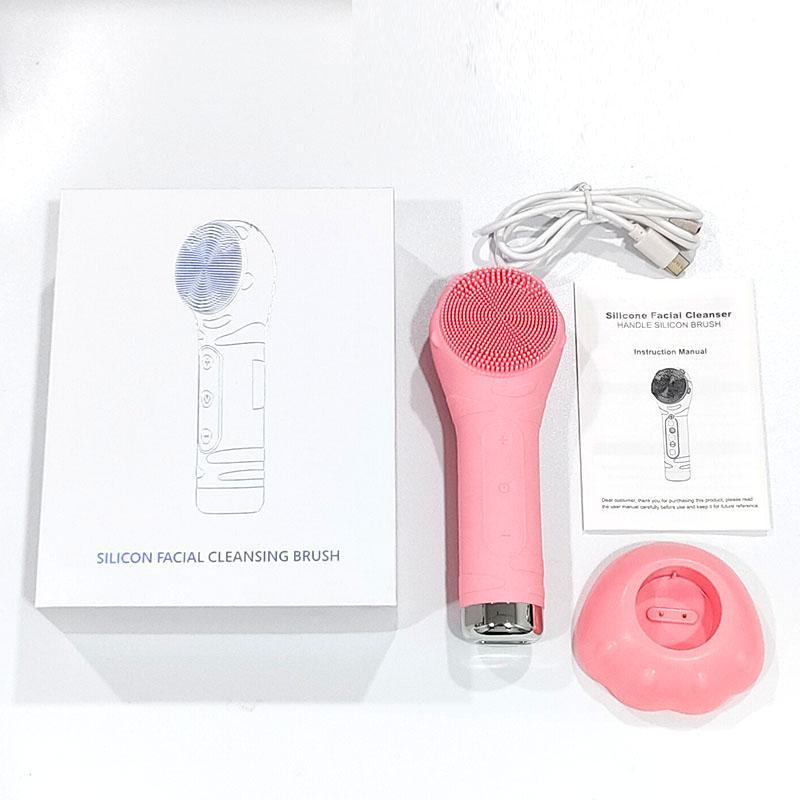 Electric Facial Cleansing Brush, 1 Box Rechargeable Silicone Facial Massage Brush, Professional Facial Skin Care Tool for Women & Girls