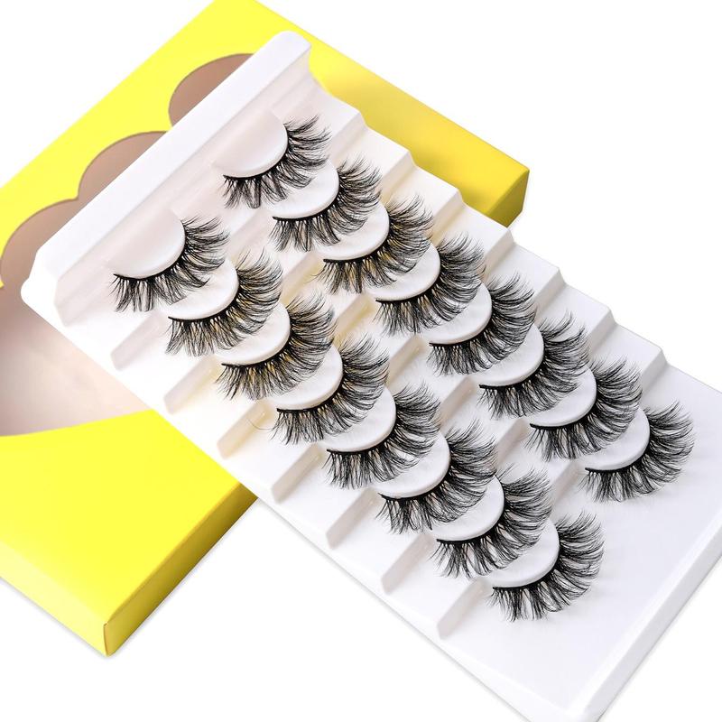 Fluffy False Eyelashes, 24 Pairs Natural Looking Eyelash Extensions, Self Grafting Curl Eyelashes, Eye Makeup Enhancement False Eyelashes for Women & Girls