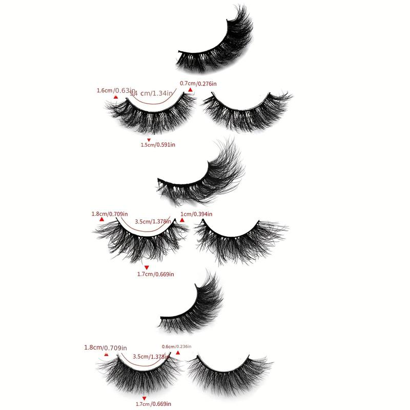 Fluffy False Eyelashes for Eyelashes Extensions, 7 Pairs Volumized Eyelash Extension, Facial Detailing Makeup Cosmetic Accessories, Music Festival Makeup Product, Lashes Extension Kit, Christmas Gift