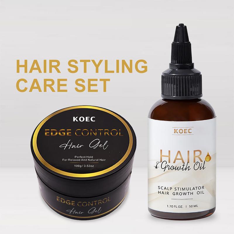 Hair Styling Care Set, 2 Counts set Hair Wax & Hair Oil, Long Lasting Hair Styling Product for Men & Women, Hair Care Product for Daily Use