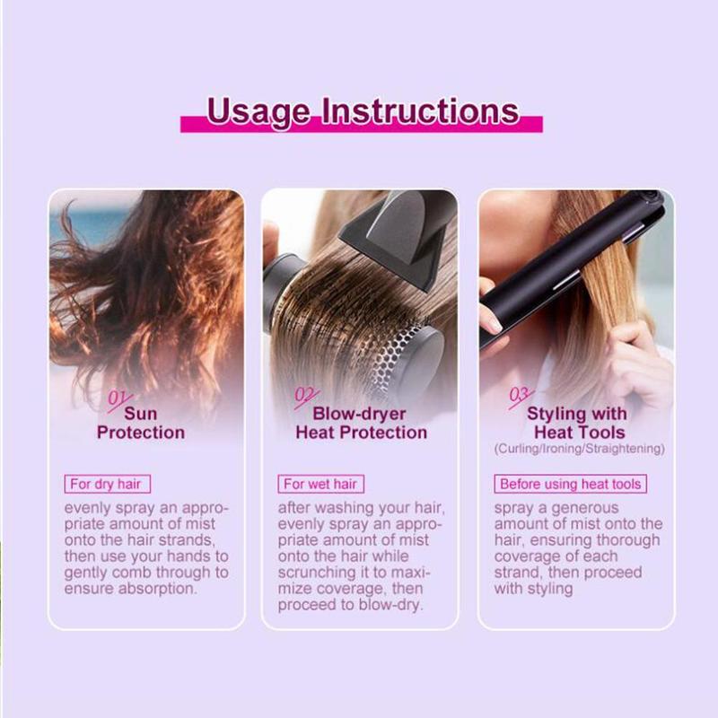 Leave-in Heat Protection Hair Care Spray, Smoothing & Thickening Hair Care Mist, Hair Care & Styling Product for Women & Men