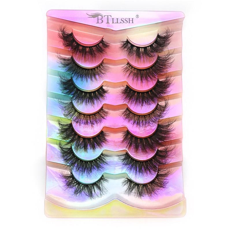 Fluffy False Eyelashes for Eyelashes Extensions, 7 Pairs Volumized Eyelash Extension, Facial Detailing Makeup Cosmetic Accessories, Music Festival Makeup Product, Lashes Extension Kit, Christmas Gift