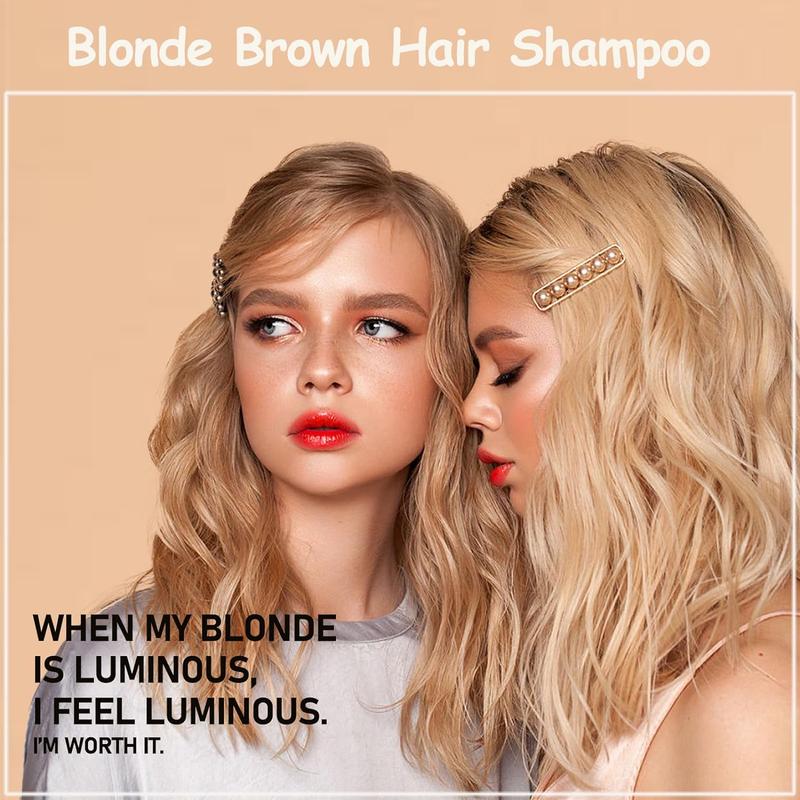 Blonde Brown Hair Dye Shampoo 3 in 1,Instant Hair Color Shampoo for Men and Women,Shampoo Hair Dye Works in minutes,Long Lasting Blonde Brown Hair Shampoo