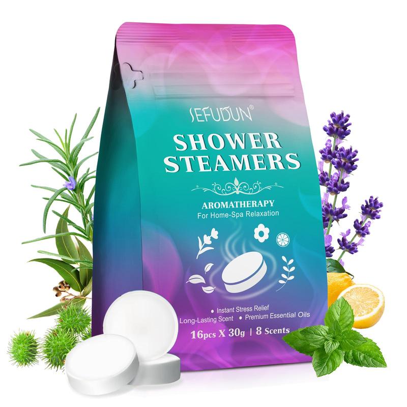 Shower Steamers, 16pcs box Moisturizing Bath Effervescent Tablets, Bathroom Supplies, Self Care Effervescent Tablets, Suitable for Bathtub