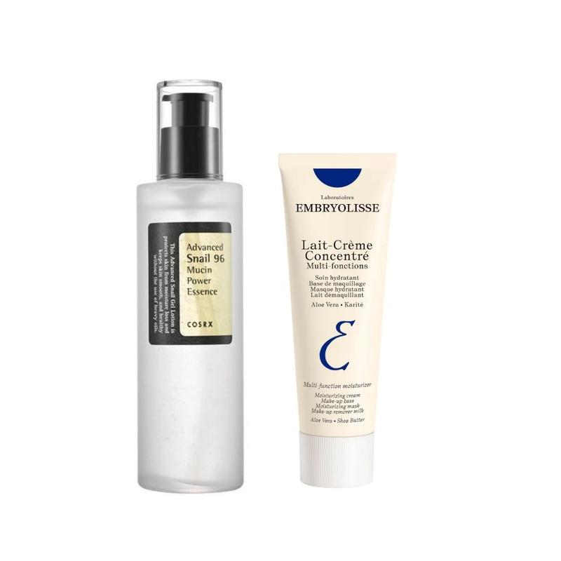 CosRX Snail Mucin Essence & Embryolisse Lait-Crème Concentré Bundle Moisturizer Skincare