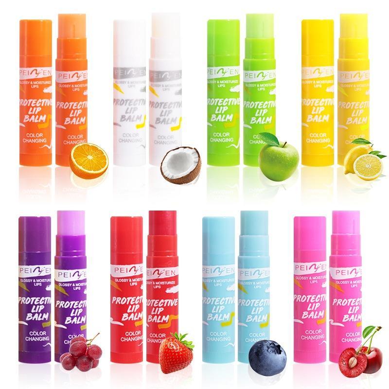 Fruit Flavor Lip Balm, 8 Counts set Moisturizing Lip Balm, Hydrating Lip Moisturizer, Plumping Lipstick for Girls & Women