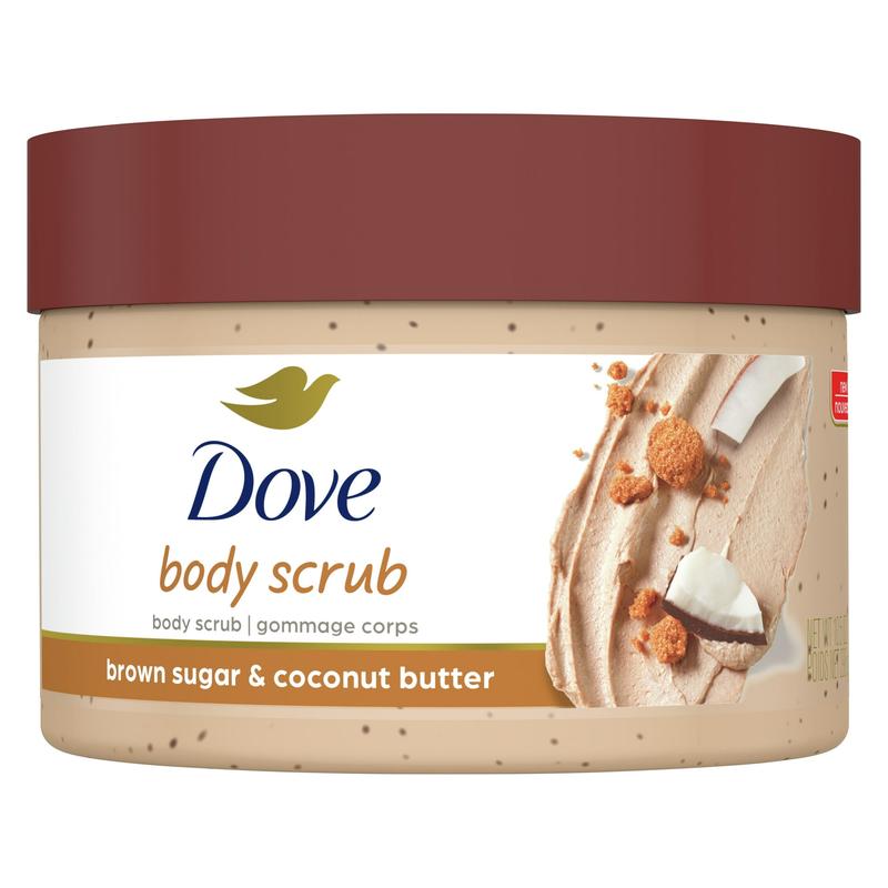 Dove Exfoliating Body Polish Brown Sugar and Coconut Butter Body Scrub, 10.5 oz - Gentle Exfoliation for Smoother Skin