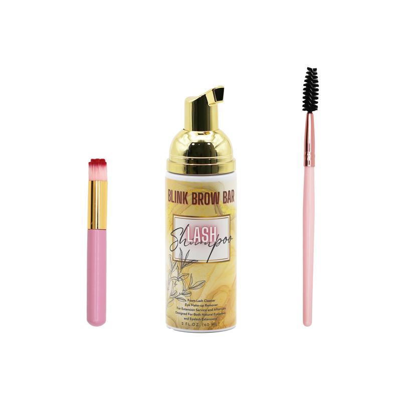 Eyelash Shampoo and Brush Set by Blink Brow Bar - Keep Your Lashes Healthy and Strong with Daily Use Cleansing Makeup