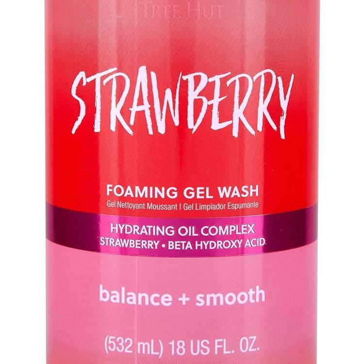 Tree Hut Strawberry Balance & Smooth Foaming Gel Wash, 18 oz