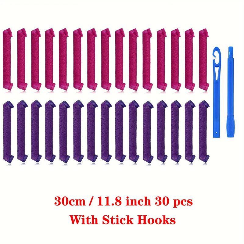 Magic Curling Hair Rollers, 30pcs set Heatless Hair Curler With Stick Hooks, Portable Hair Styling Tool, Hairdressing Accessories, DIY Hair Accessories Tool Kit, Christmas Gift