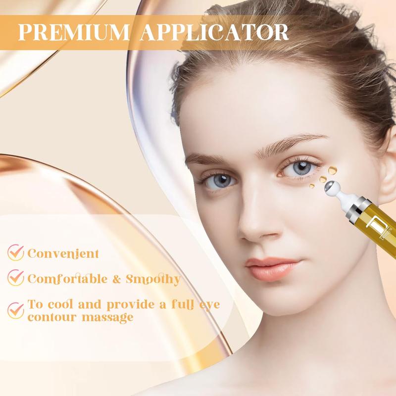 Dongyu Retinol Eye Serum 360° Roller with Caffeine and Yeast Extract for Dark Circles, Puffiness, and Wrinkles, 1-Pack and 2-Pack Skin Care Comfort