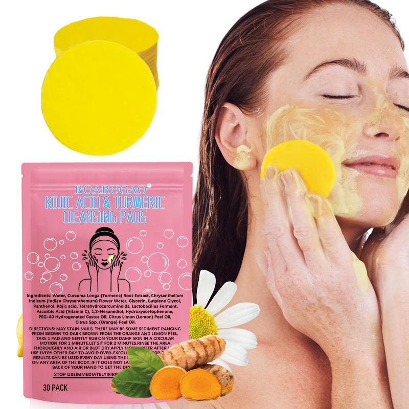 Turmeric Cleansing Exfoliating Pads Facial Cleansing Skincare Comfort Turmeric & Ginger Cleansing Pads, Christmas gifts, 30pcs