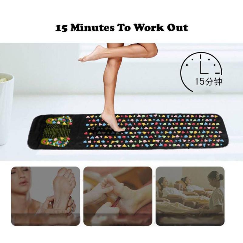 Shumeijian Feet Mat, Shumeijian JH-2008A Reflexology Walk Stone Foot Massage, Reflexology Walk Massager Mats, Foot Acupressure Mat for Body Foot Leg (XL 13.78 * 68.9 in)