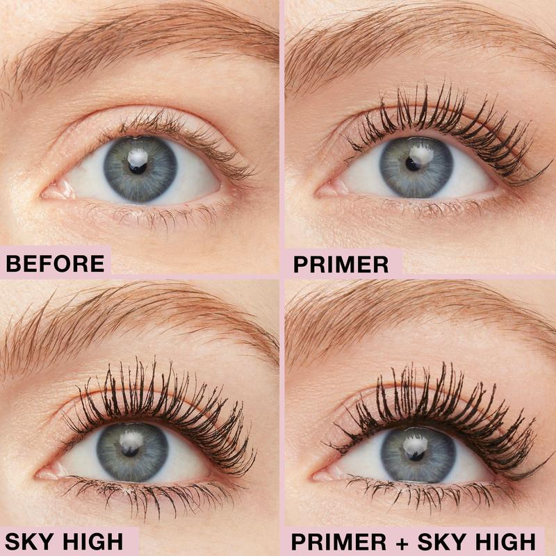 Maybelline Lash Sensational Sky High Serum Infused Lash Primer for Mascara, Lengthening, Thickening, Tinted and Washable Formula, Soft Black