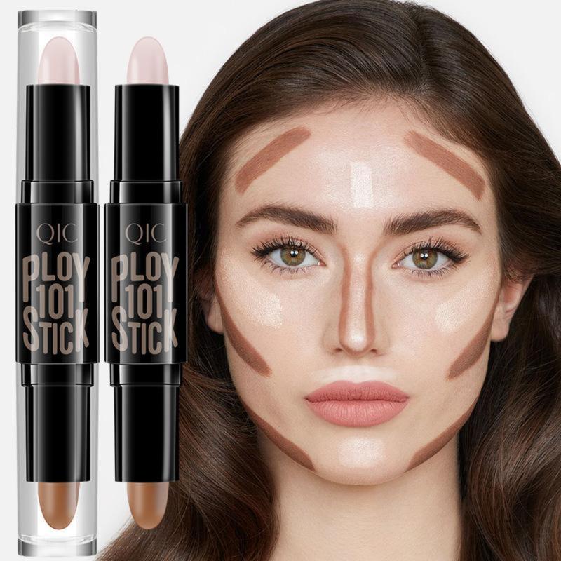 Highlight Contour Stick, 2 in 1 Makeup Shading Stick, Face Highlighters Sticks, Concealer Contour Highlighter Stick,Cruelty Free Makeup,double-end Face Concealer Contouring Sticks Cream Bronzer Lightweight