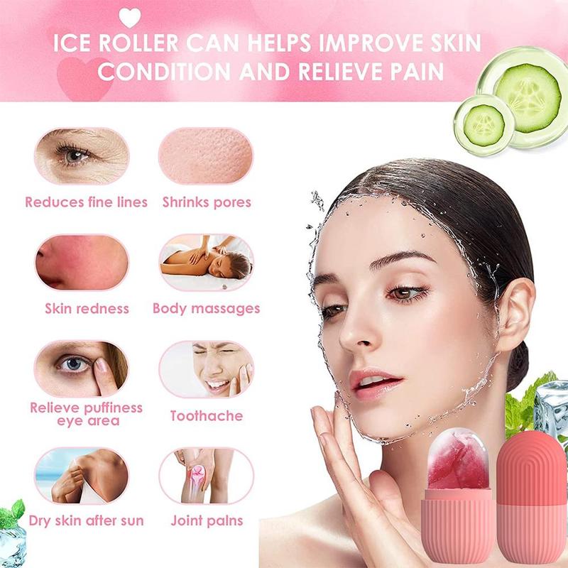 Lightweight Summer Ice Face Roller, Daily Multi-purpose Comfort Facial Ice Roller, Face Massager Gua Sha Mold, Ice Compress Ice Tool for Face Eyes, Ice Roller for Face, Face Skincare Product, Gifts for Girlfriend, Glow Up Tip for Girls, Christmas Gift