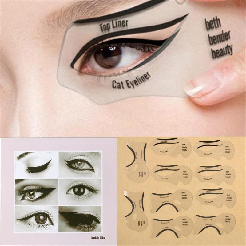 Reusable Eyeliner Stencil Set, 10pcs Reusable Eyeliner Template, Professional Makeup Tool for Women, Christmas Gift