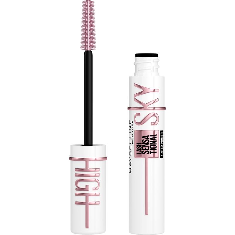 Maybelline Lash Sensational Sky High Serum Infused Lash Primer for Mascara, Lengthening, Thickening, Tinted and Washable Formula, Soft Black