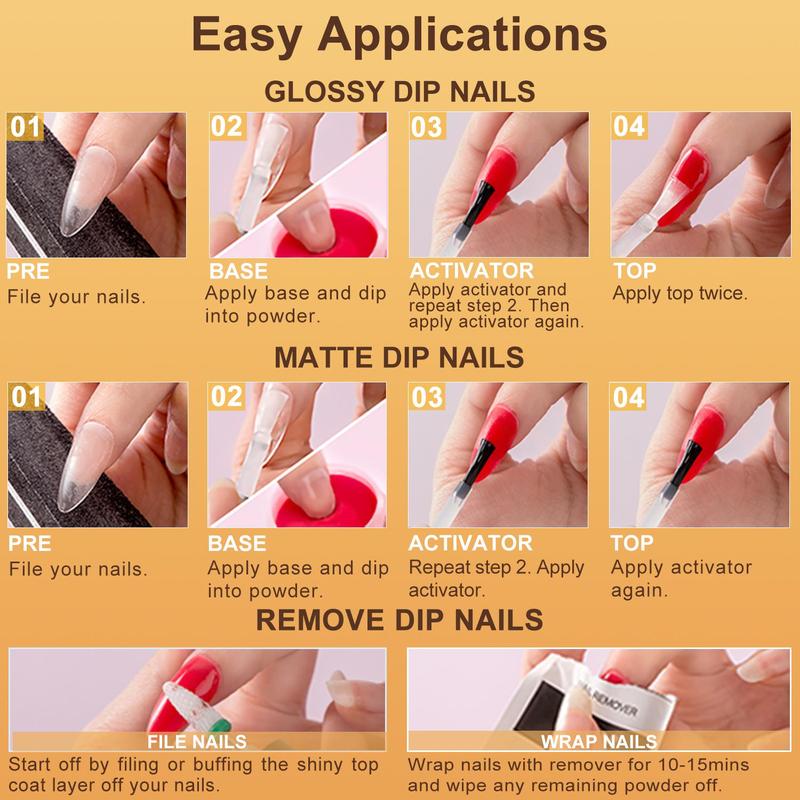 Dip Powder Nail Kit (20pcs set), 16 Colors Quick Drying Dipping Powder & Dip Liquid Set with Base Top Coat Activator Brush Saver for Home Salon Nail Art Design, Christmas Gift