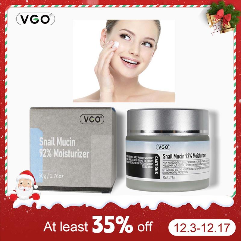 VGO Snail Mucin 92% Moisturizer Daily Face Gel Cream for Dry & Sensitive Skin, 50g   1.76oz Cleanser Moisture Moisturizing Skincare