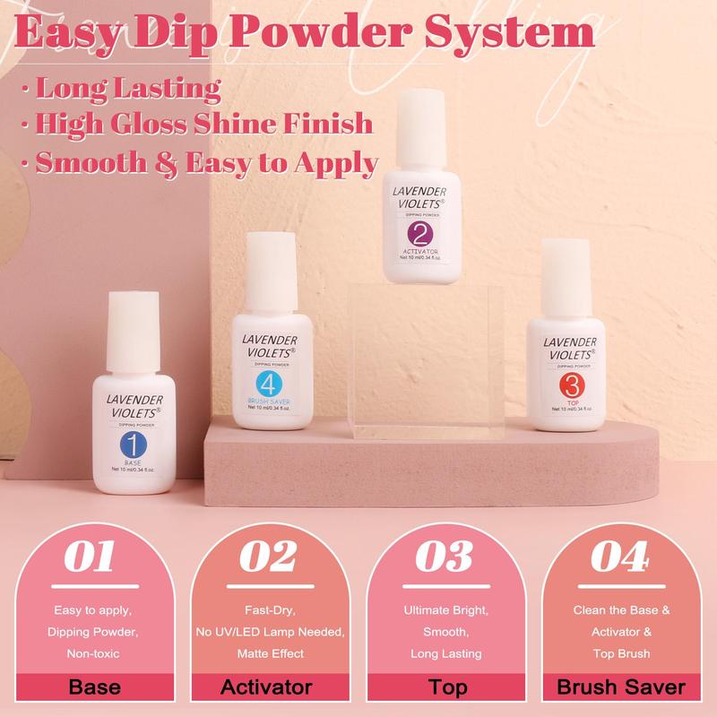 Dip Powder Nail Kit (20pcs set), 16 Colors Quick Drying Dipping Powder & Dip Liquid Set with Base Top Coat Activator Brush Saver for Home Salon Nail Art Design, Christmas Gift