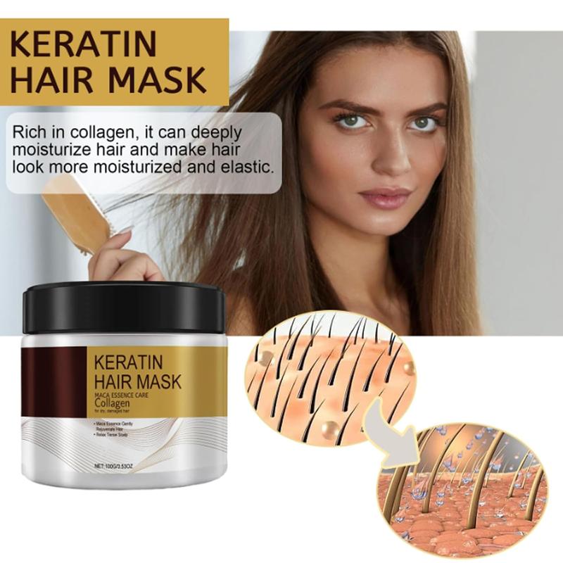 Collagen Hair Mask, 2 Counts set Deep Moisturizing and Nourishing Hair Mask, Hair Care & Styling Product for Dry & Damaged Hair