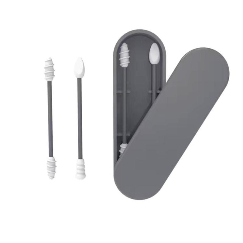 Spiral Design Silicone Ear Wax Cleaner Tool Set, 2pcs Reusable Ear Pick Tool with Storage Box, Beauty & Personal Care Product