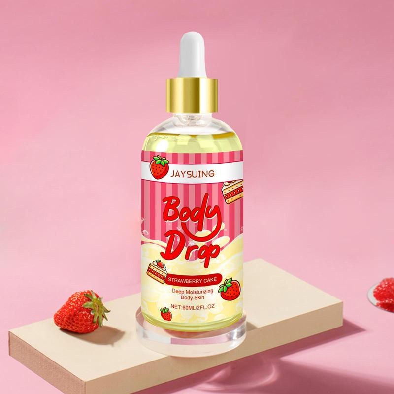 Strawberry Cake Body Oil, Deep Moisturizing & Nourishing Body Massage Oil, Hydrating Body Care Product for Women & Girls