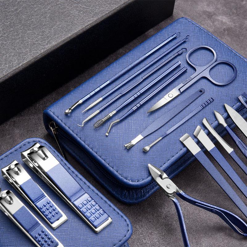 Stainless Steel Manicure Set with PU Leather Bag, Professional Nail Clipper Set, Manicure & Pedicure Tool for Home & Salon Use