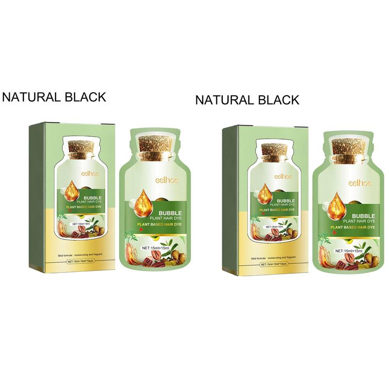 Natural Black Bubble Hair Dye, 2 Boxes Gentle Plant Extract Hair Dye, Hair Care & Styling Product for Women & Men