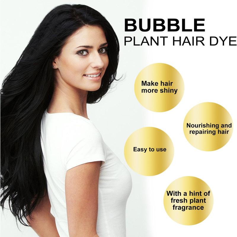 Natural Black Bubble Hair Dye, 2 Boxes Gentle Plant Extract Hair Dye, Hair Care & Styling Product for Women & Men