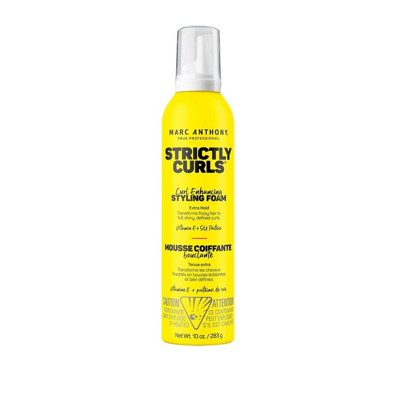 Marc Anthony Strictly Curl Enhancing Styling Foam , Extra Hold - Vitamin E & Silk Proteins Transforms Frizzy Hair to Full , Shiny , Defined Curls - Sulfate-Free Anti-Frizz Mousse Product