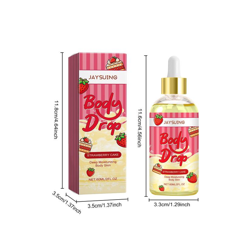 Strawberry Cake Body Oil, Deep Moisturizing & Nourishing Body Massage Oil, Hydrating Body Care Product for Women & Girls