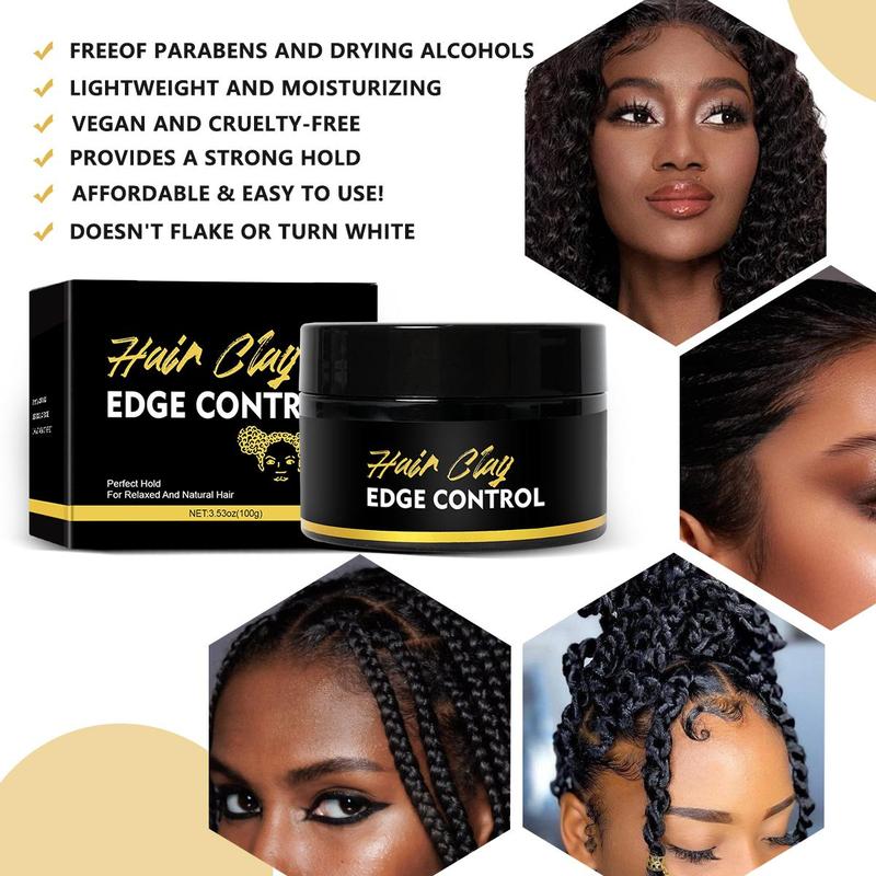 [$14.99 Get 2 Pack] Edge Control Hair Gel, Strong Hold, Thick Edges, Styling Gel, Non-Greasy, Long Lasting, Supports Hair Growth, Natural Formula, For All Hair Types