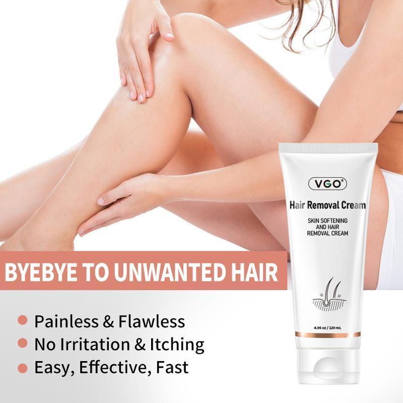 VGO Hair Removal Cream for Women & Men - Painless Bikini Hair Removal Gel - All Skin Types - 99.8% Hair Removal Rate