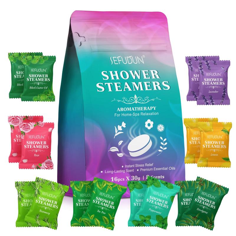 Shower Steamers, 16pcs box Moisturizing Bath Effervescent Tablets, Bathroom Supplies, Self Care Effervescent Tablets, Suitable for Bathtub