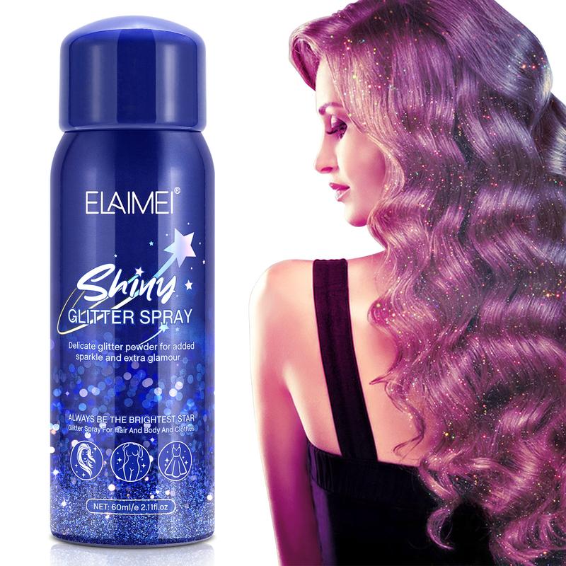 Body Glitter Spray, Glitter Spray for Hair and Body,Clothes, Quick-Drying and Long-Lasting Makeup Cosmetic