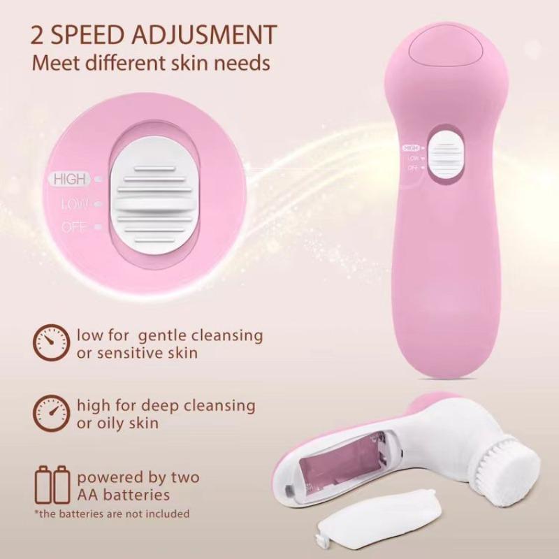 7 in 1 Electric Facial Cleansing Brush, Halloween Gifts Christmas Gifts Fall Gifts, 1 Set Silicone Scrub Spin Sonic Facial Cleansing Brush with 7 Multifunctional Replacement Brush Heads, Skincare Products, Winter Gift, Christmas Gift